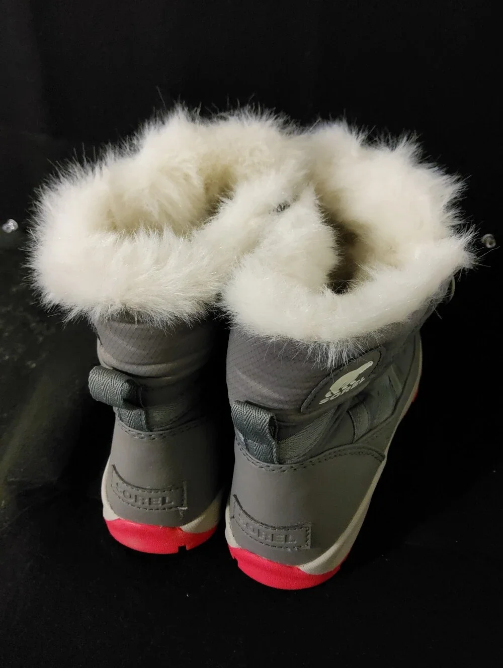 Sorel, Whitney, Quarry/Bright Rose, Waterproof Snow Boots, Size 8 - Picture 3 of 11